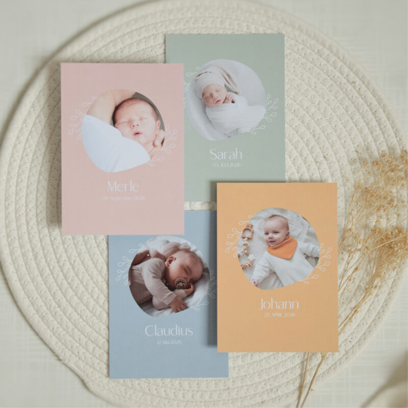 Geburtskarte / Babykarte im Boho-Stil